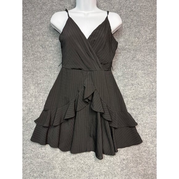 Trixxi Dress Women's Medium Black layered Ruffled A-Line Polyester and Spandex - Picture 1 of 10